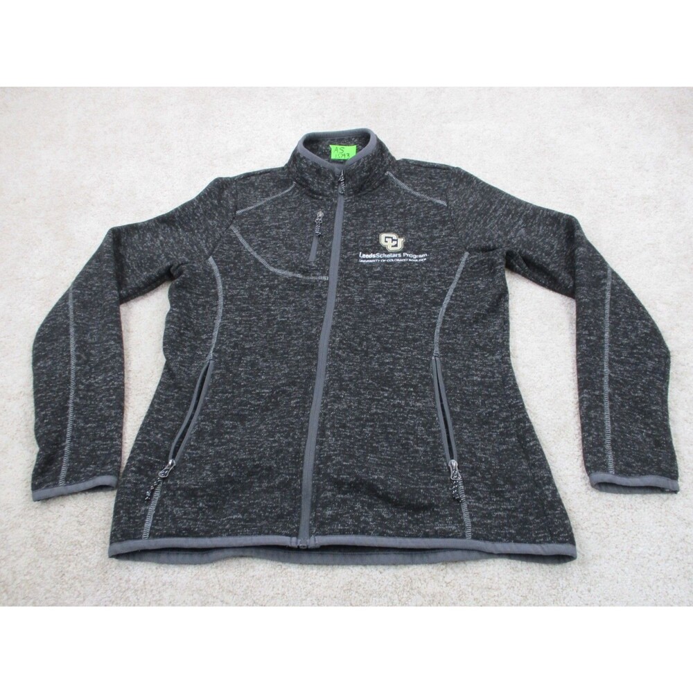 Colorado Buffaloes Sweater Womens Medium Gray Leeds Business Zip Boulder Buffs